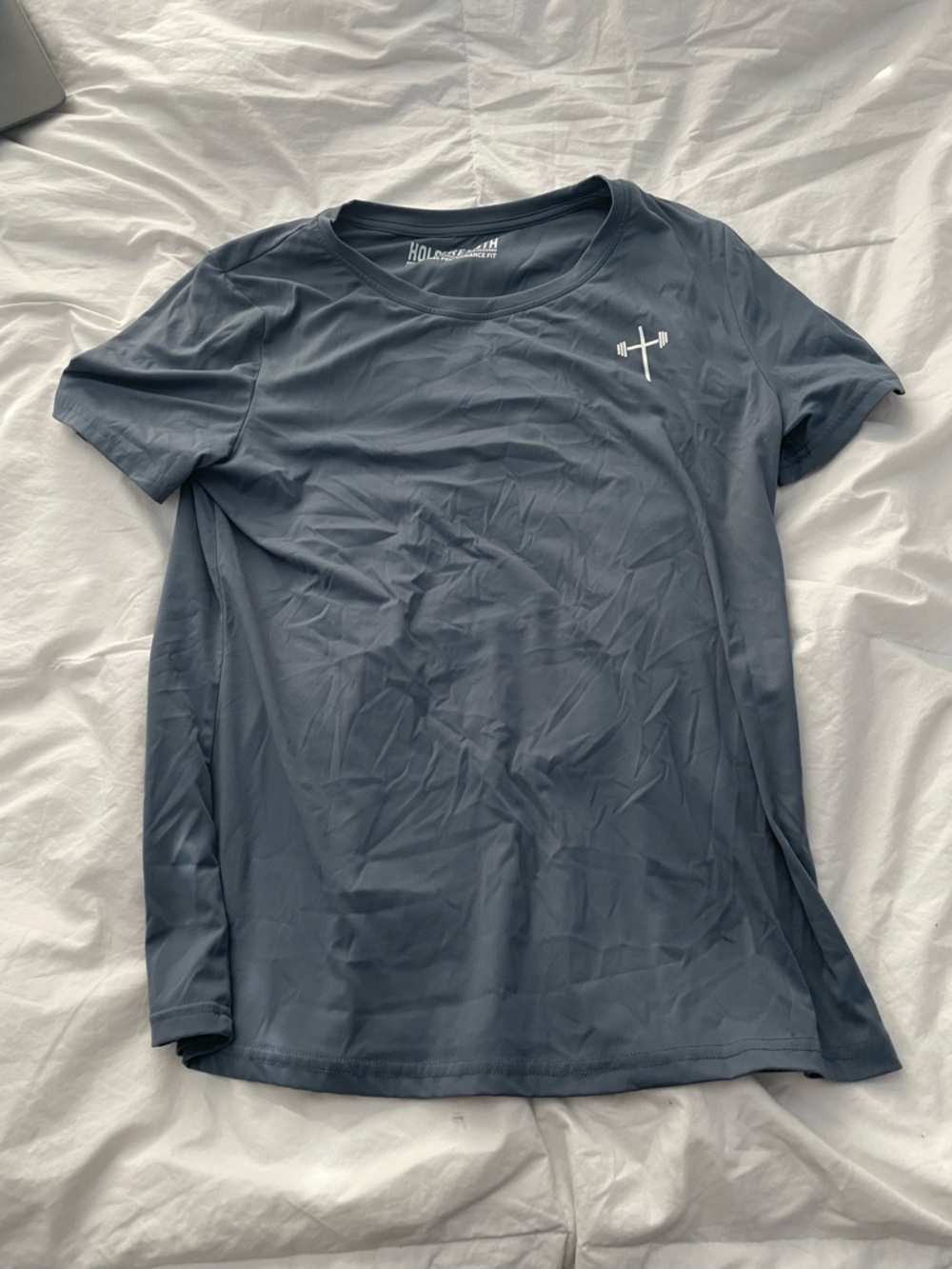 Holstrength Performance Tee in Slate Blue with Small Logo